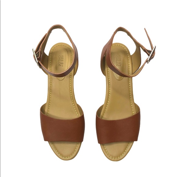 See by Chloe | Low Wedge Ankle Strap Sandals 40.5 - Picture 2 of 10